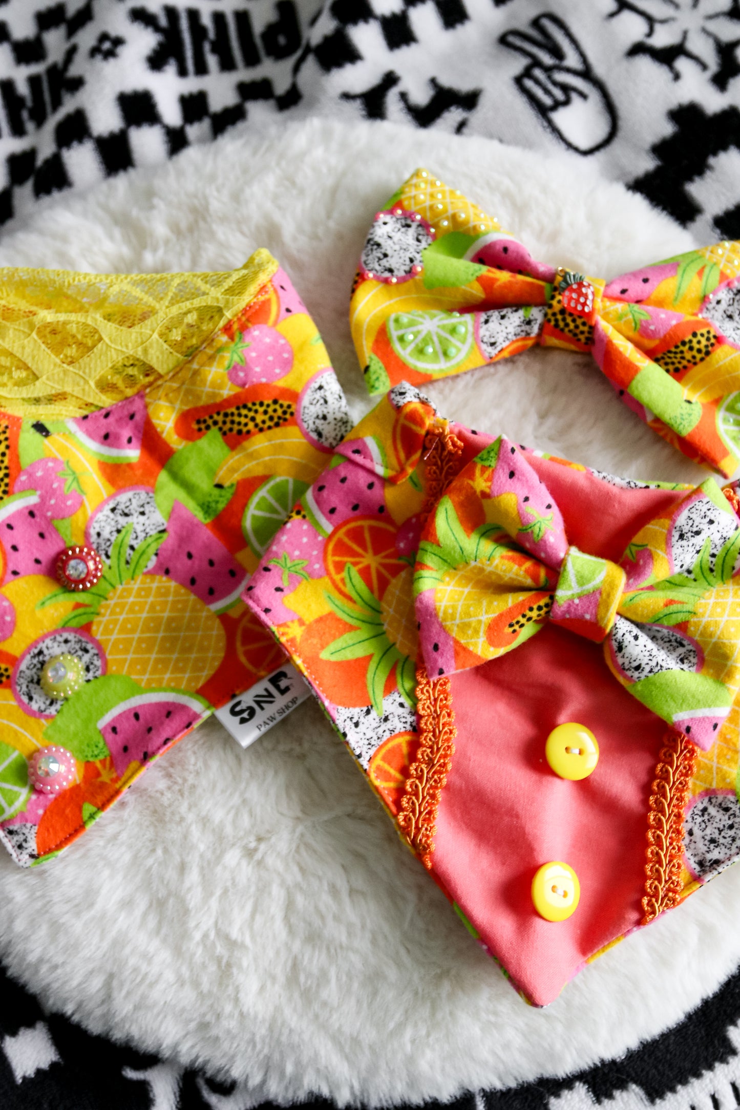 Fruit Frenzy Dog Bandana Tux