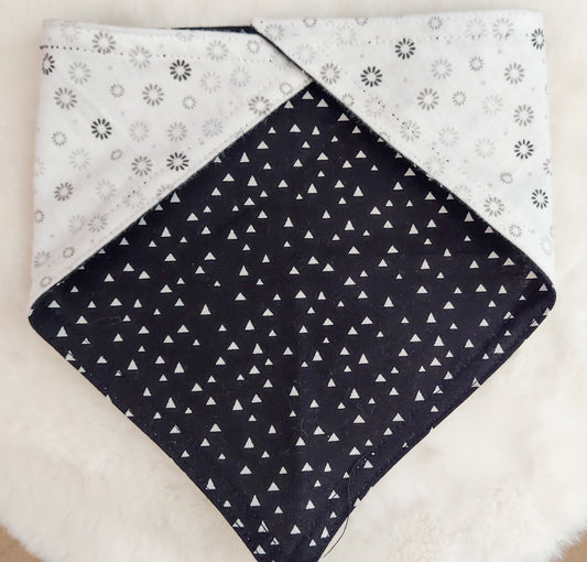 Limited Quantity Black White Triangles Dog Bandana