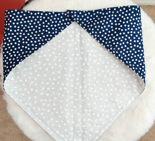 Limited Quantity Blue White Polka Dots Dog Bandana