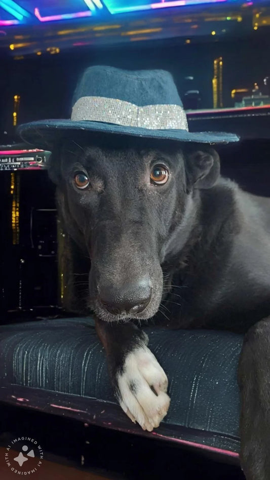 Denim Dog Fedora Hat