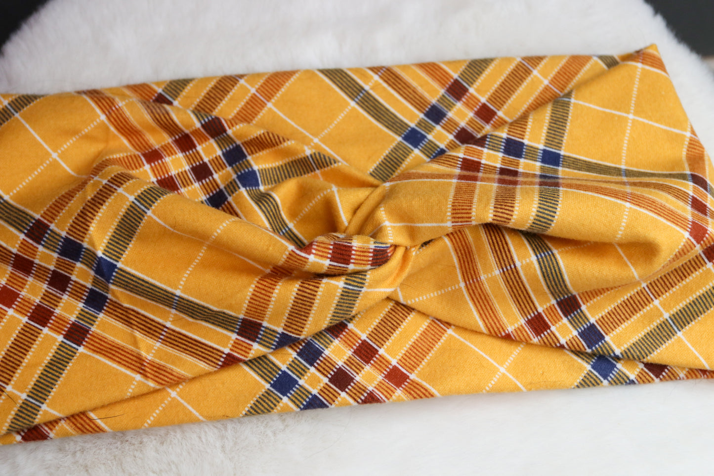 Sunshine Plaid Dog Infinity Scarf