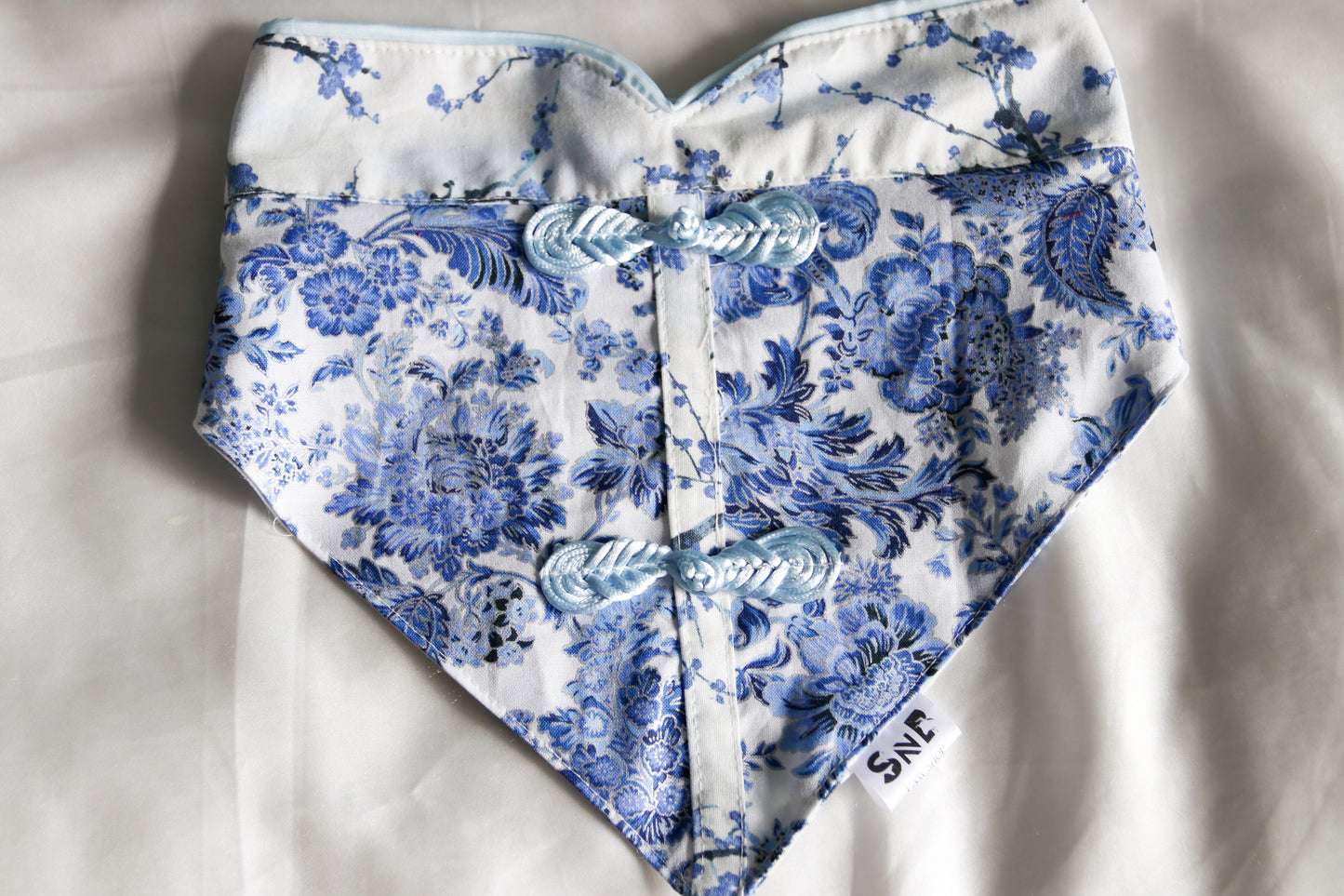 Crystal Blue Ao Dai Dog Bandana