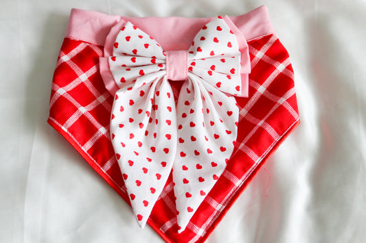 Red hearts Dog Bandana