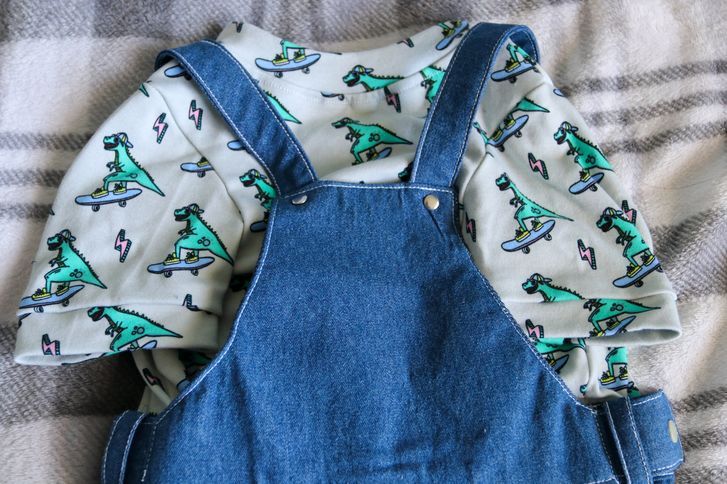 Skater Dinos Dog Overalls