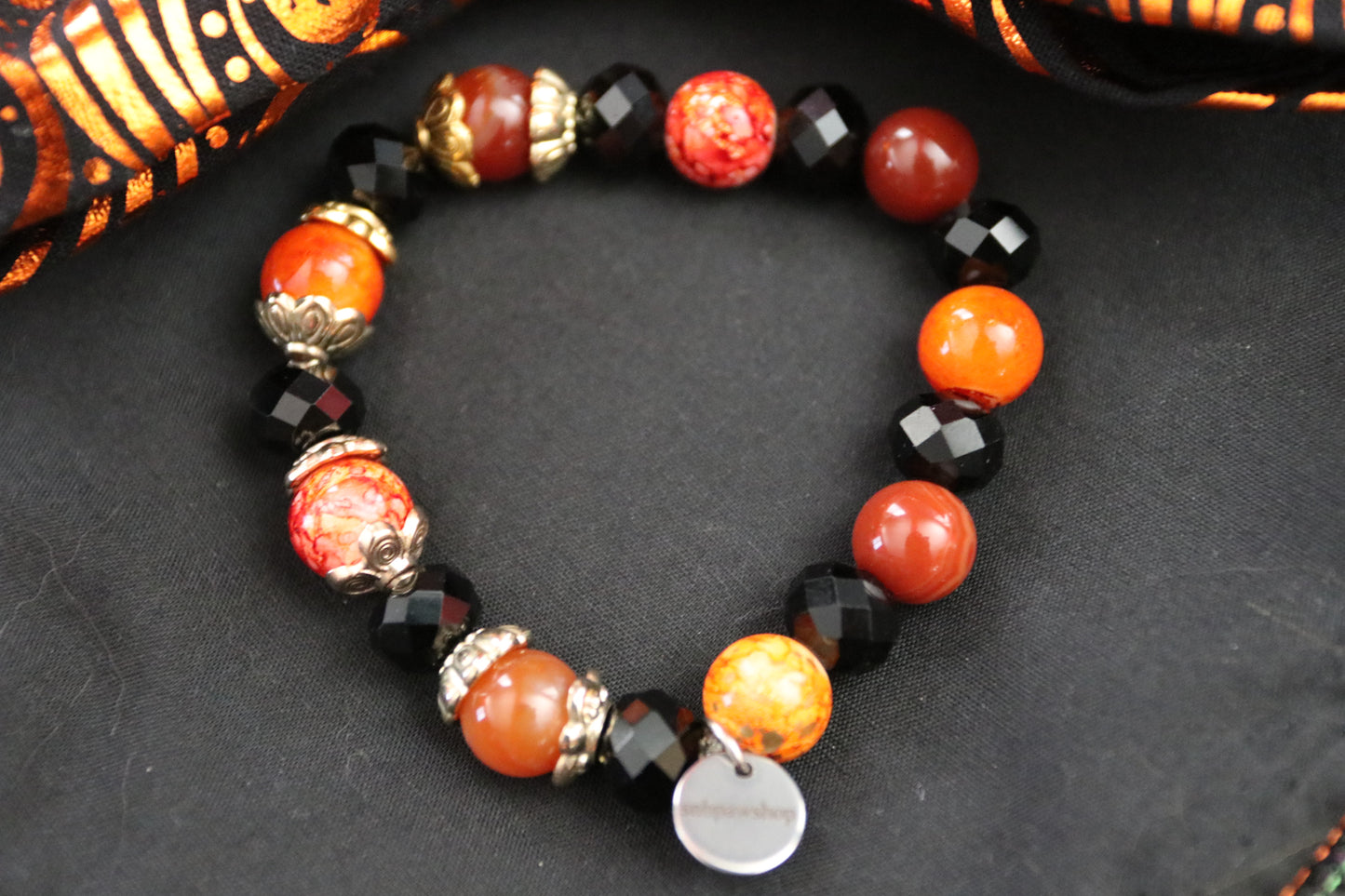 Pumpkin Elegance Beaded Bracelet