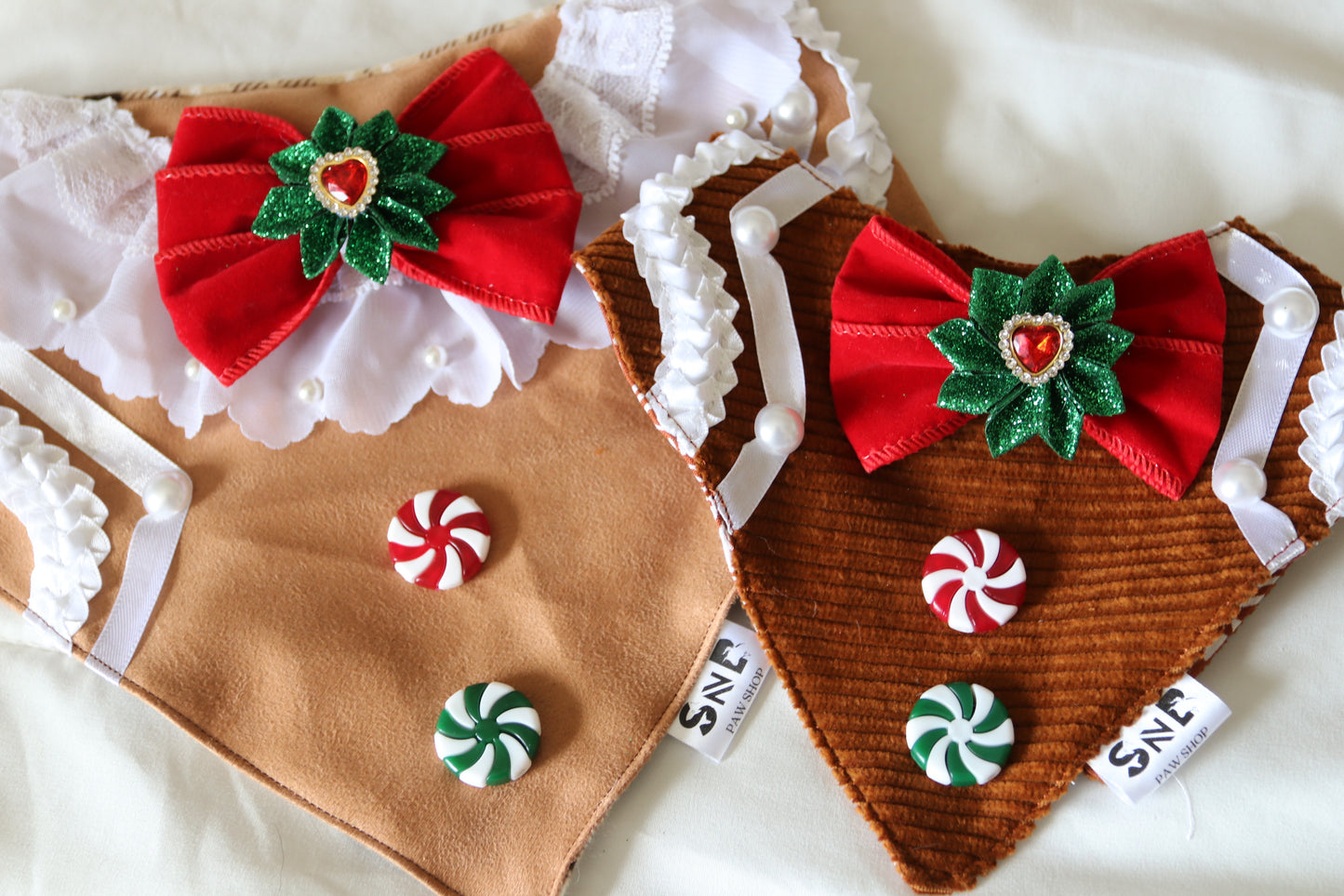 Peppermint Gingerbread Dog Bandana