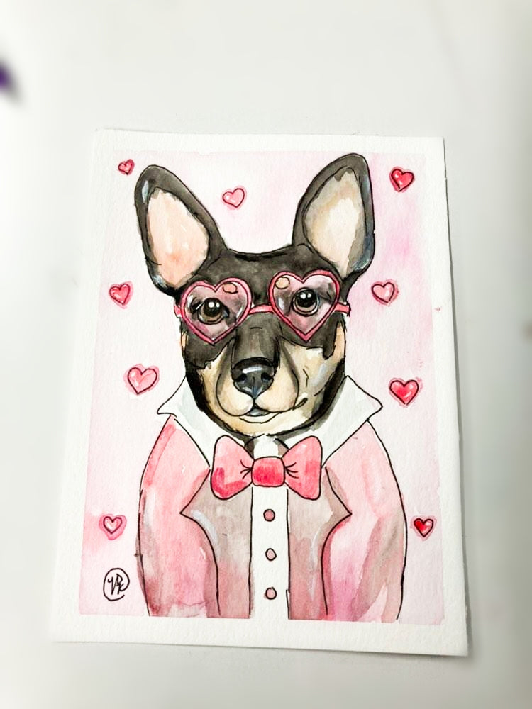 Mini Valentine Pet Painting Watercolor Paper