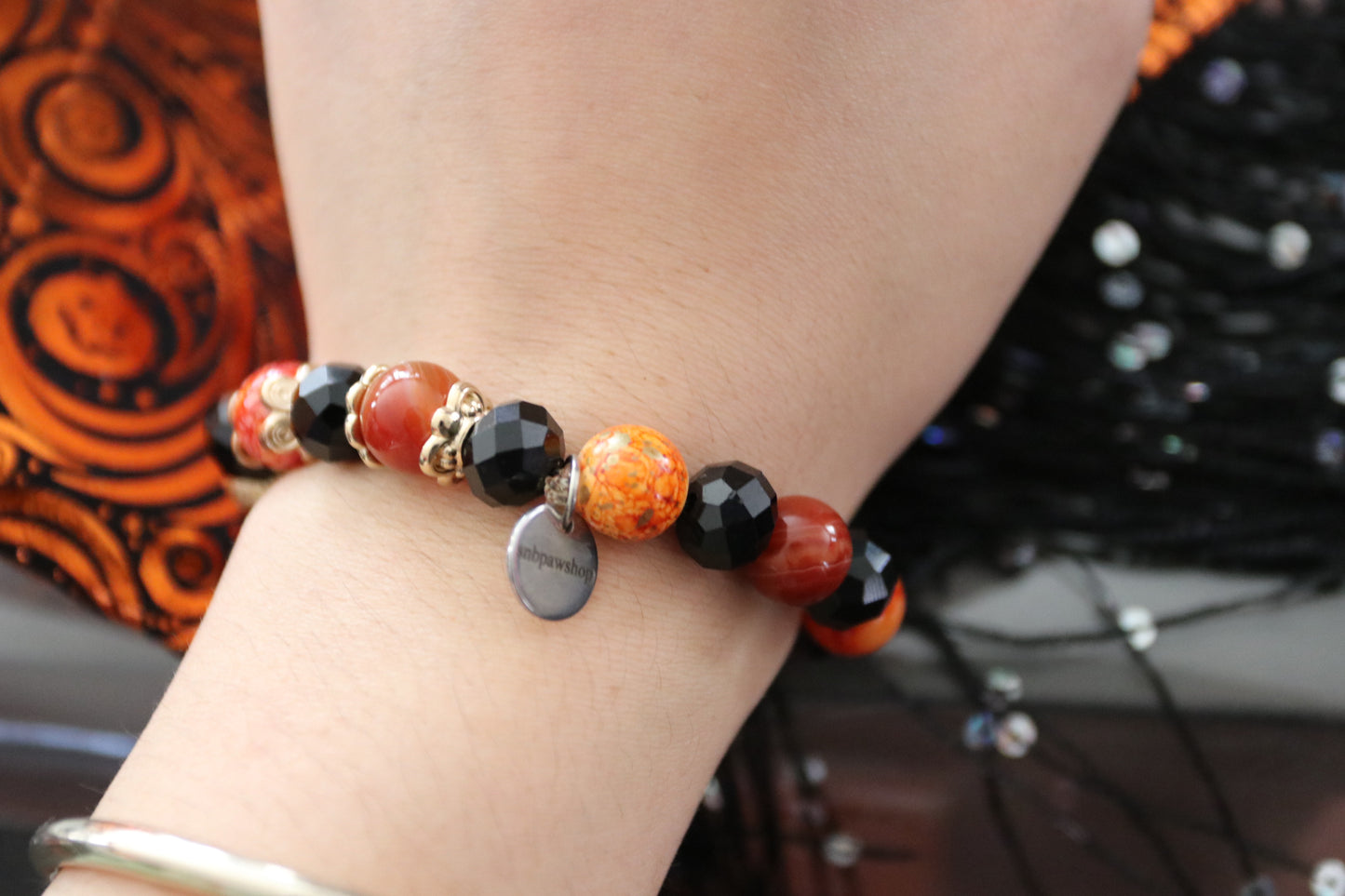 Pumpkin Elegance Beaded Bracelet