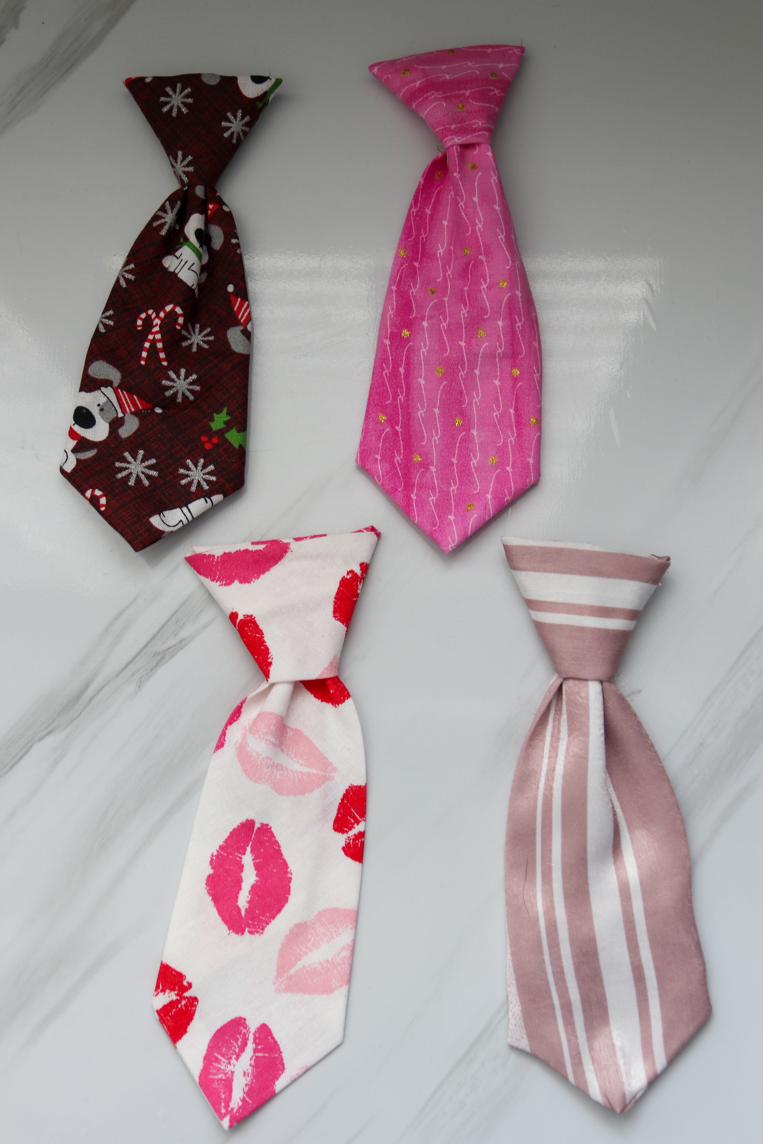 LARGE Pet Neck Ties -Red/pink