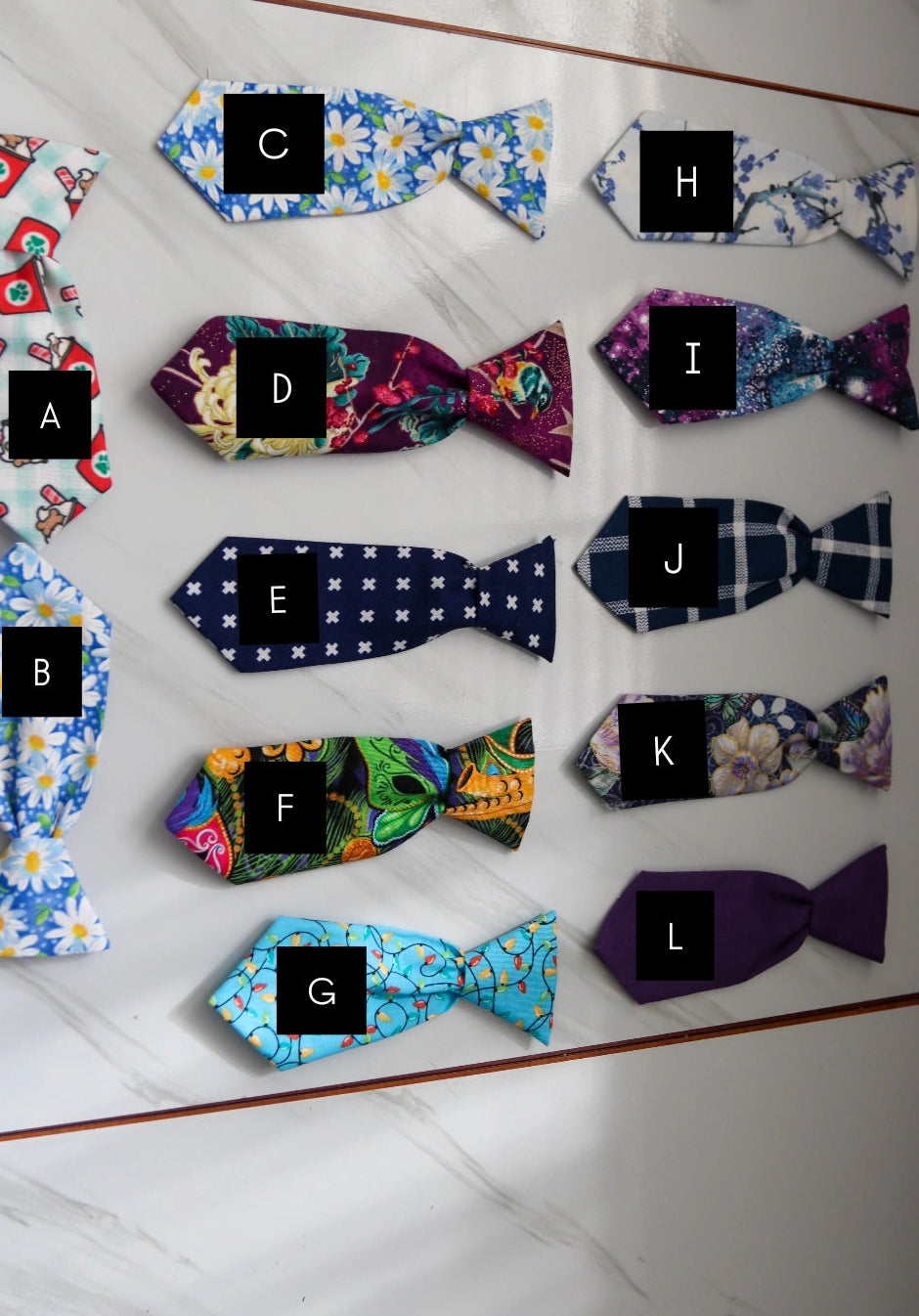 SMALL Pet Neck Ties -Blue/Purple