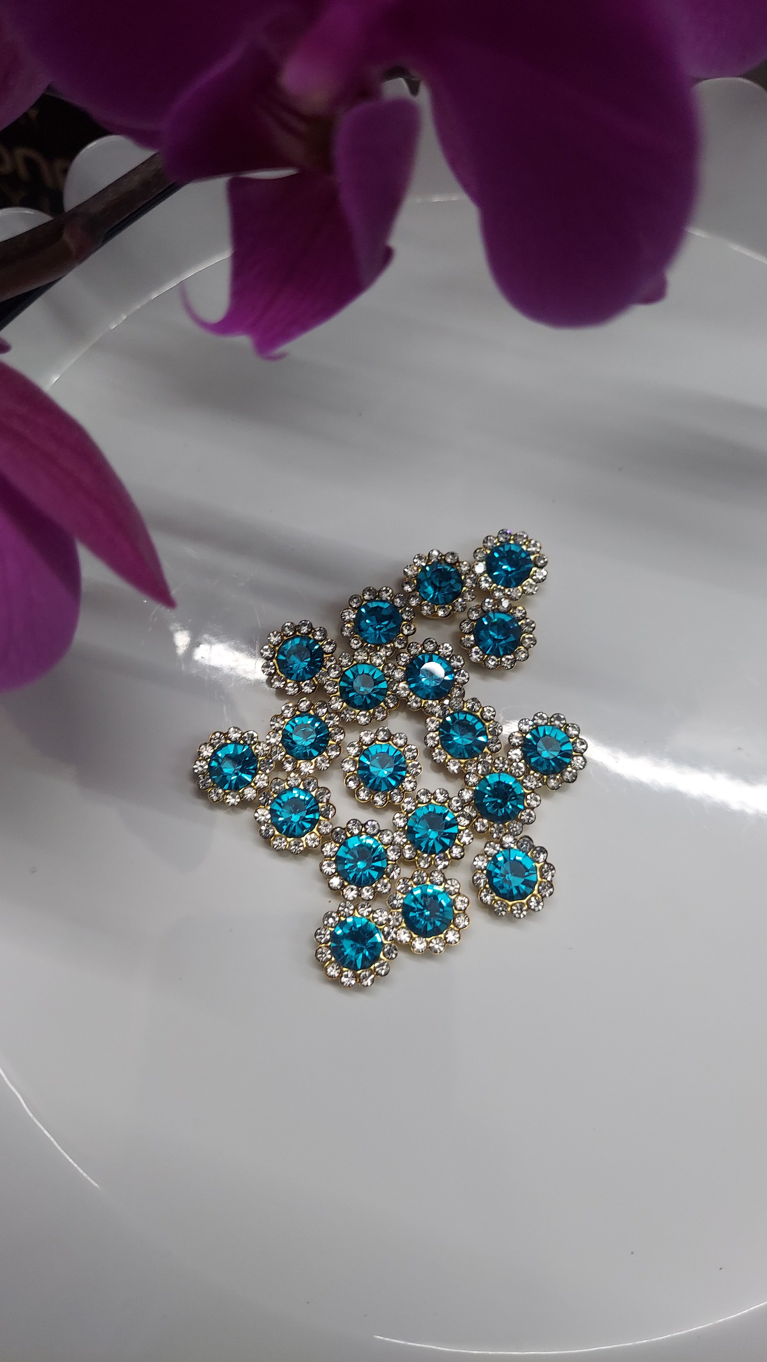 Blue Circle Gems/ Charms