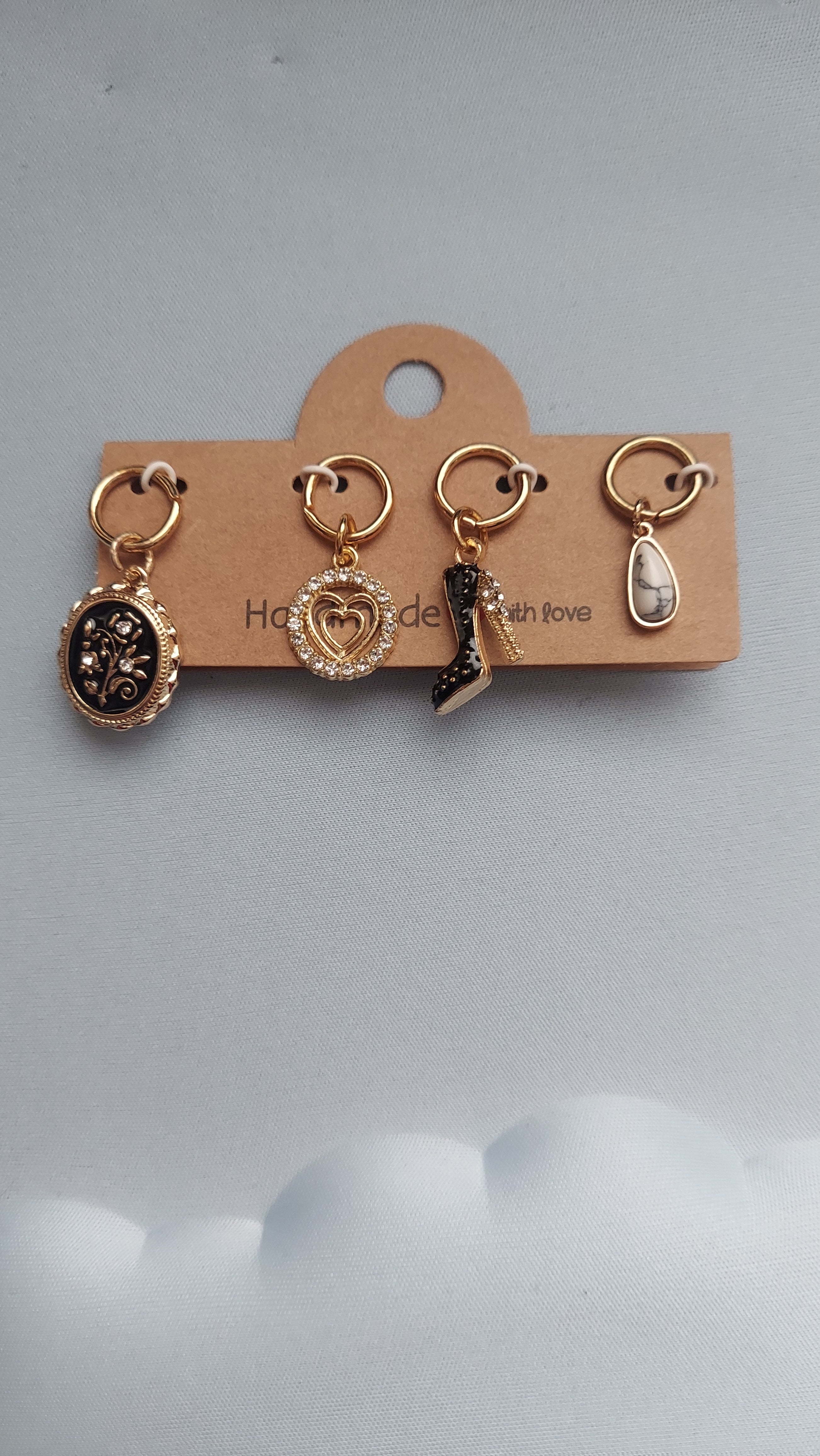 Black Heel and Flower Shoe/Bag/Earring Charm
