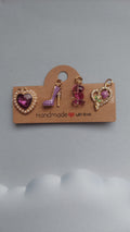 Girly Purple Shoe/Bag/Earring Charm
