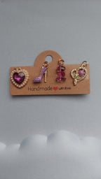 Girly Purple Shoe/Bag/Earring Charm