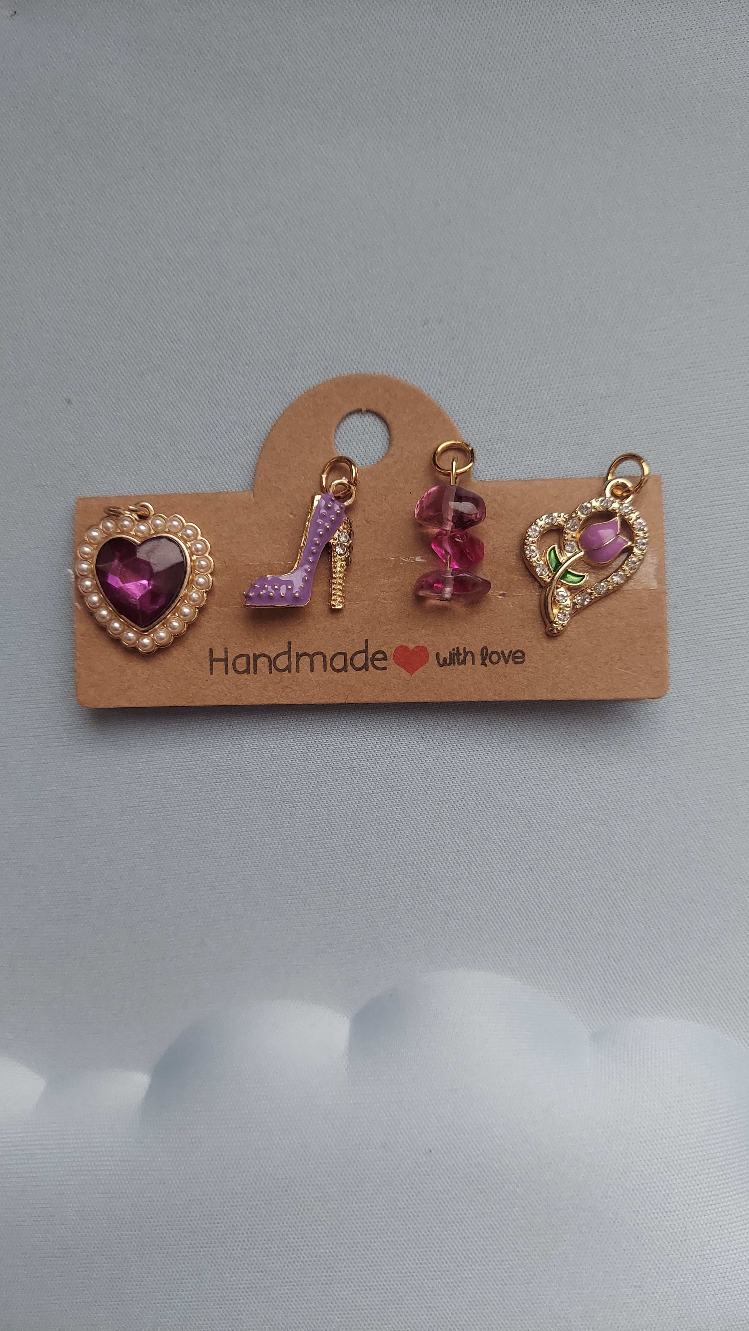 Girly Purple Shoe/Bag/Earring Charm