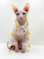 Sheer Yellow Floral Mesh Collar Shirt