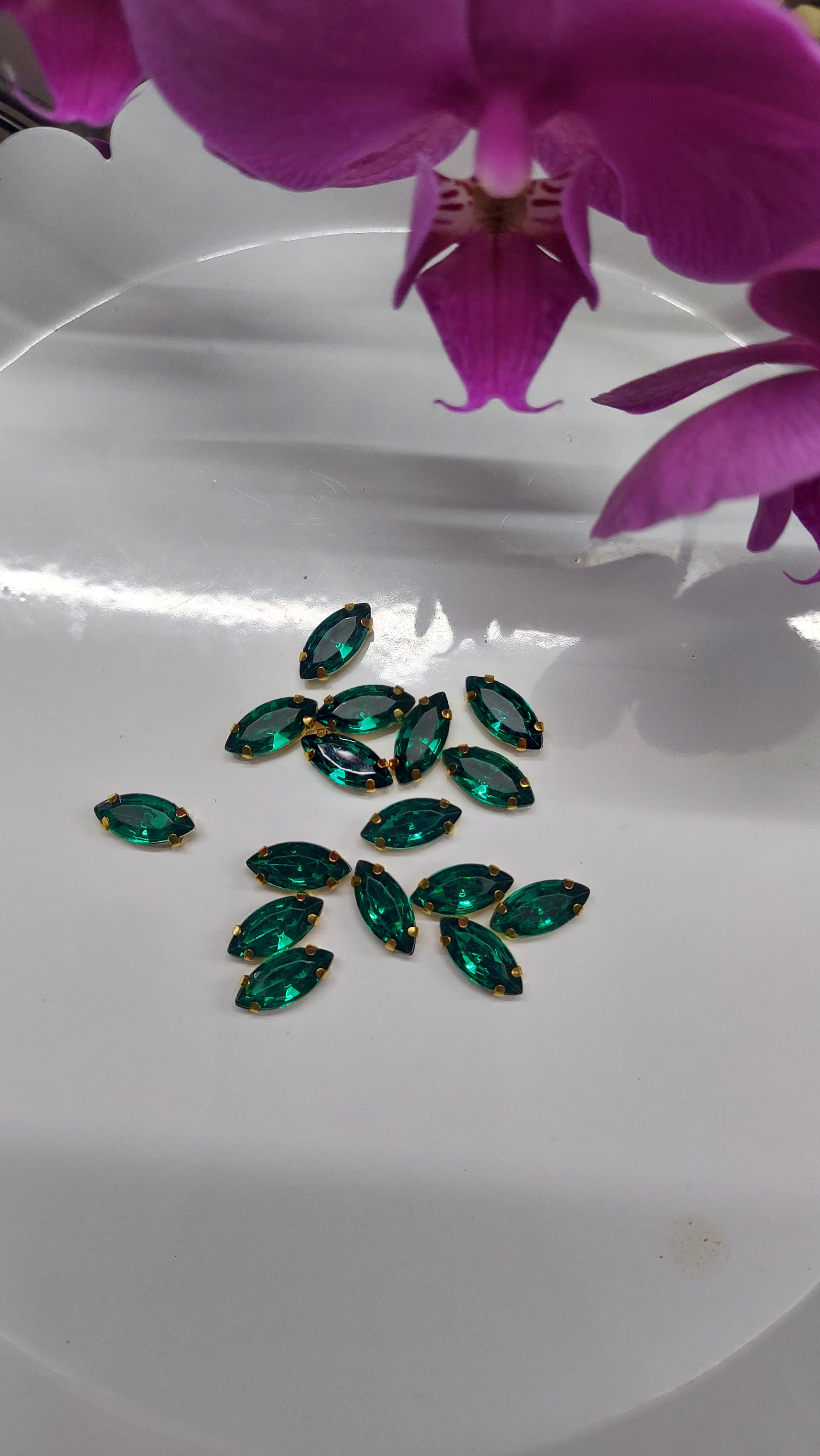 Green Oval Gems/ Charms