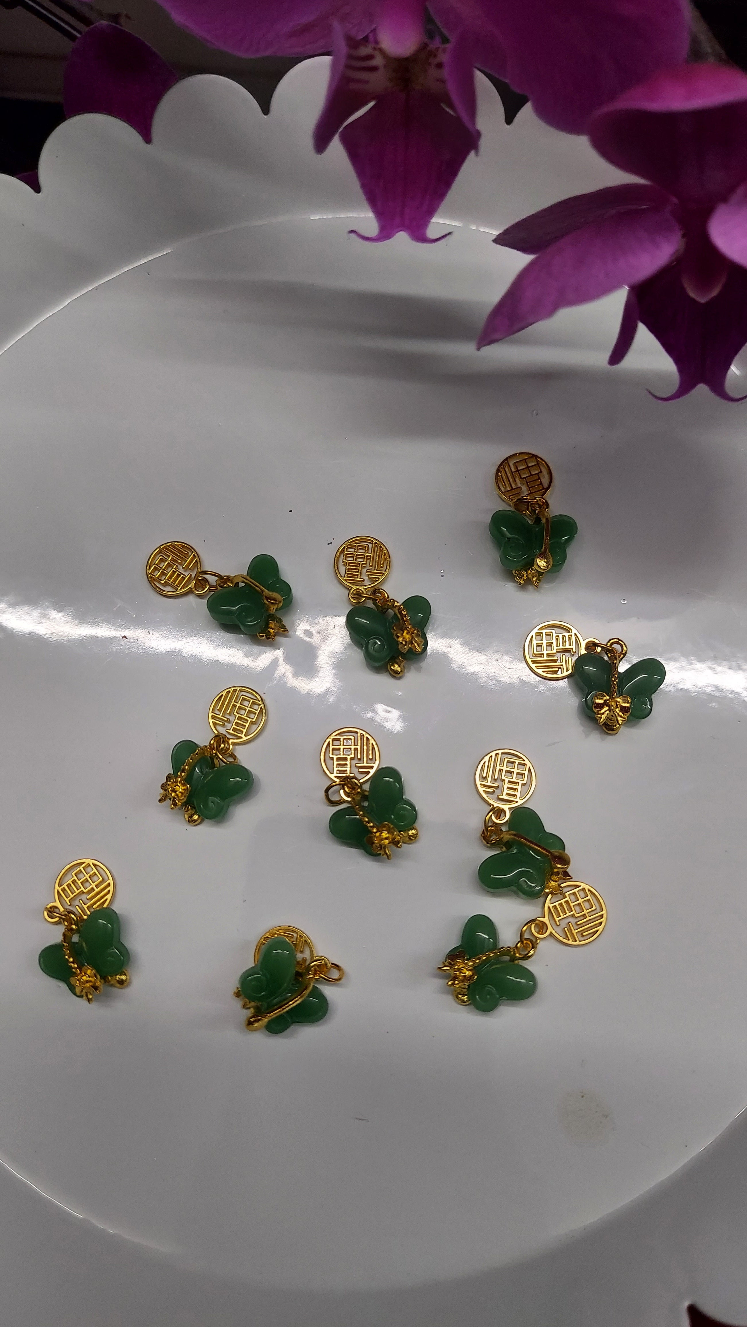 Jade Butterfly Charms