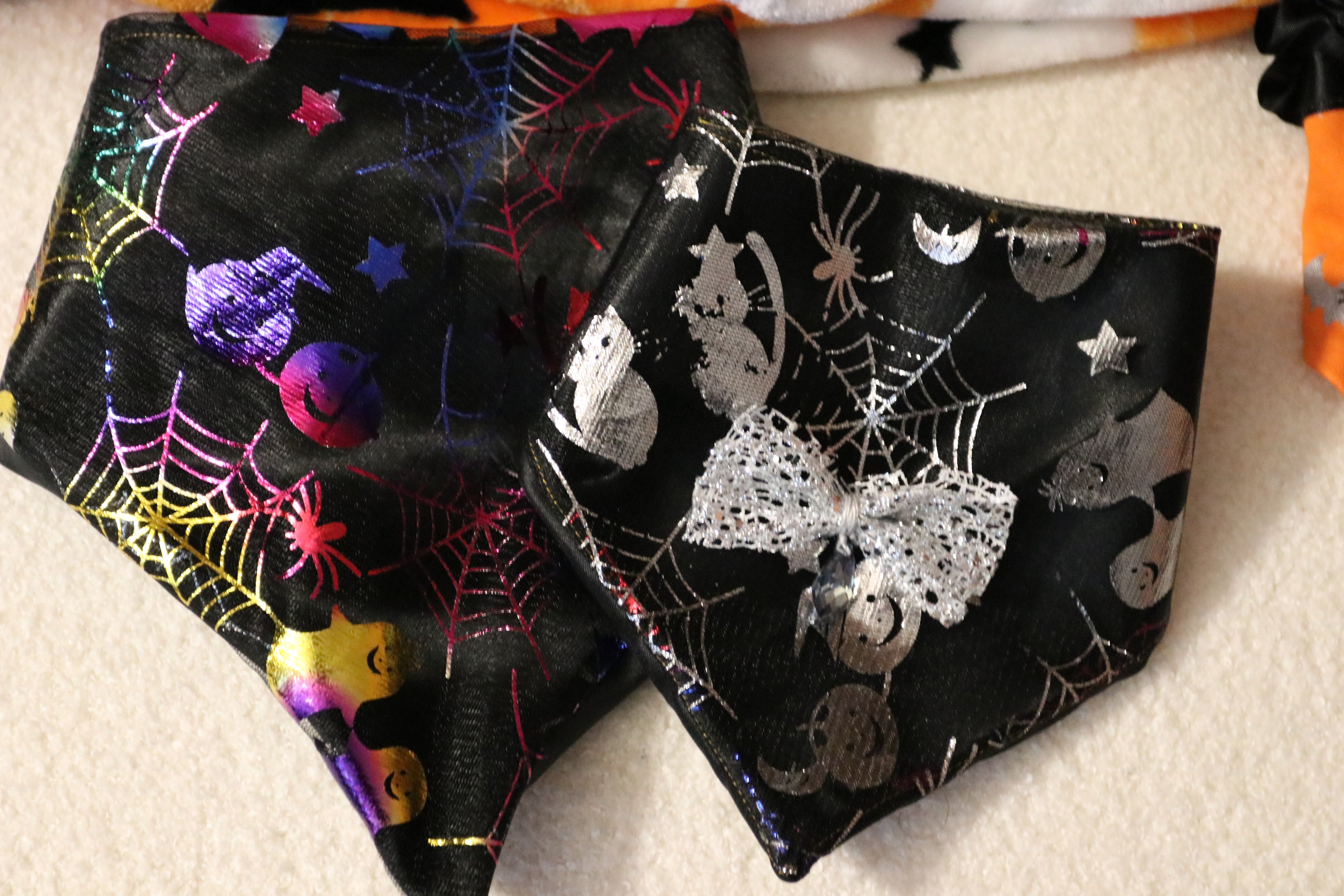 Neon Nightmares and Silvery Spirits Dog Bandana