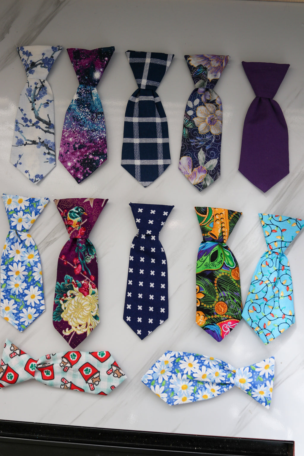 SMALL Pet Neck Ties -Blue/Purple