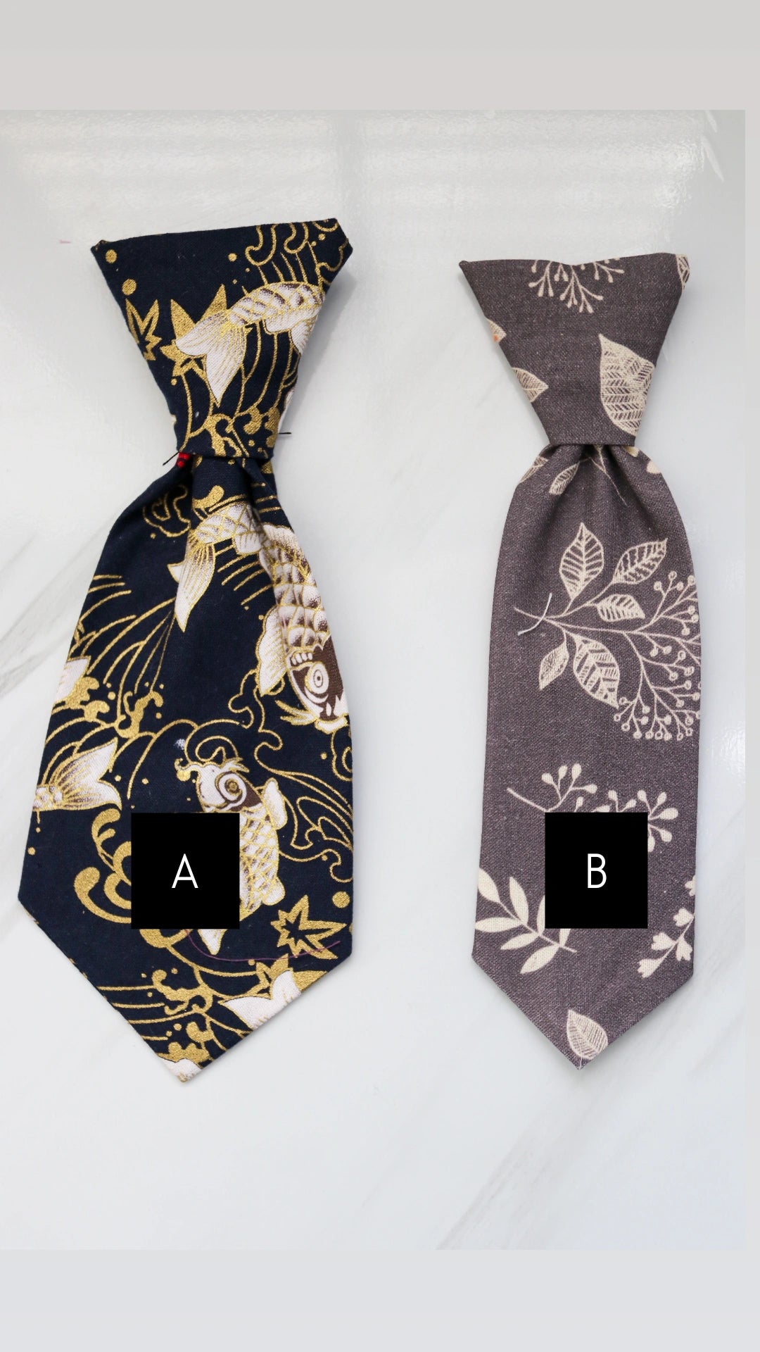 LARGE Pet Neck Ties -Black/Grey