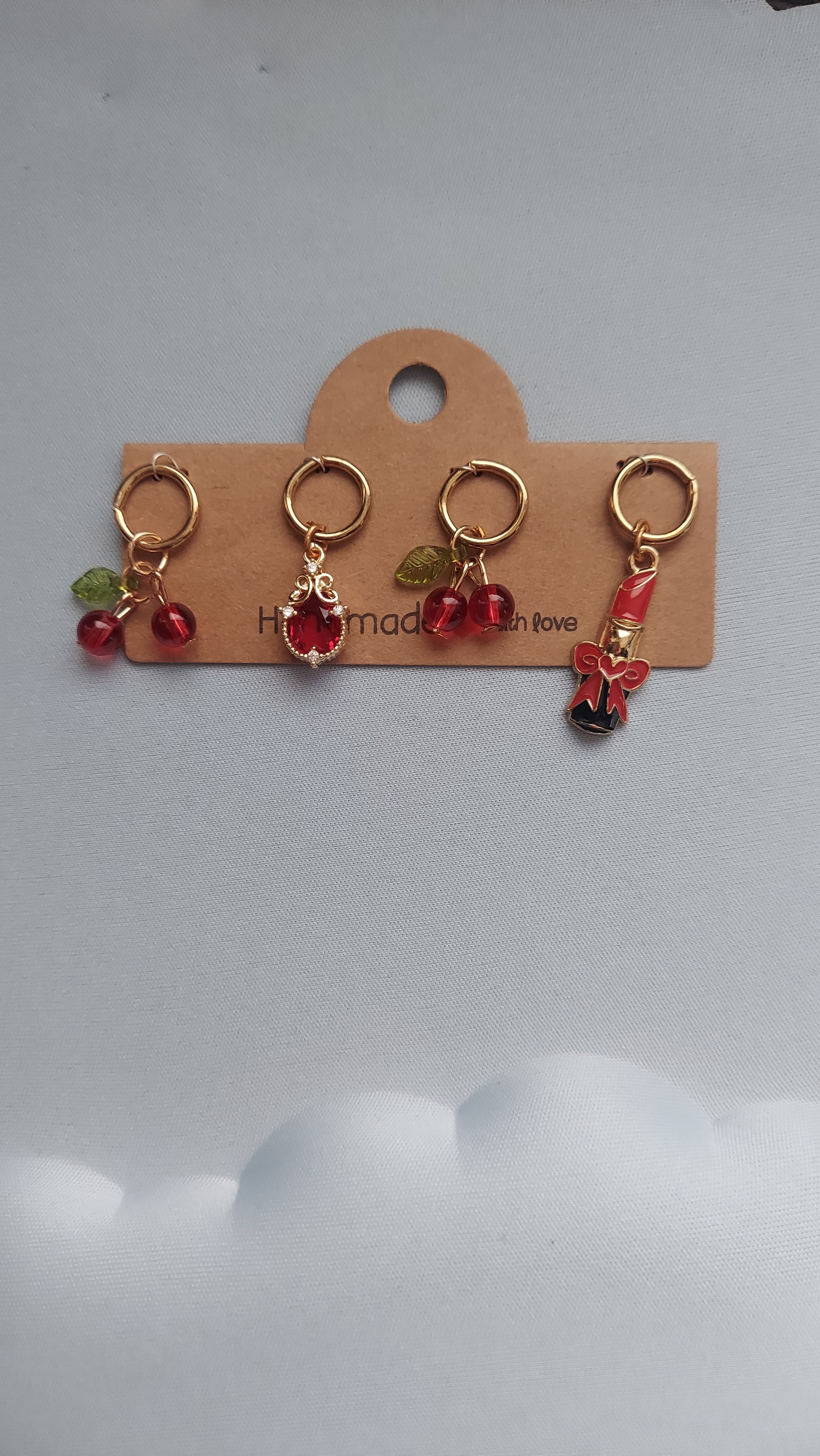 Red Cherries and Lipstick Shoe/Bag/Earring Charm