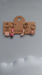 Pink Dress, Heels, Lipstick Shoe/Bag/Earring Charm