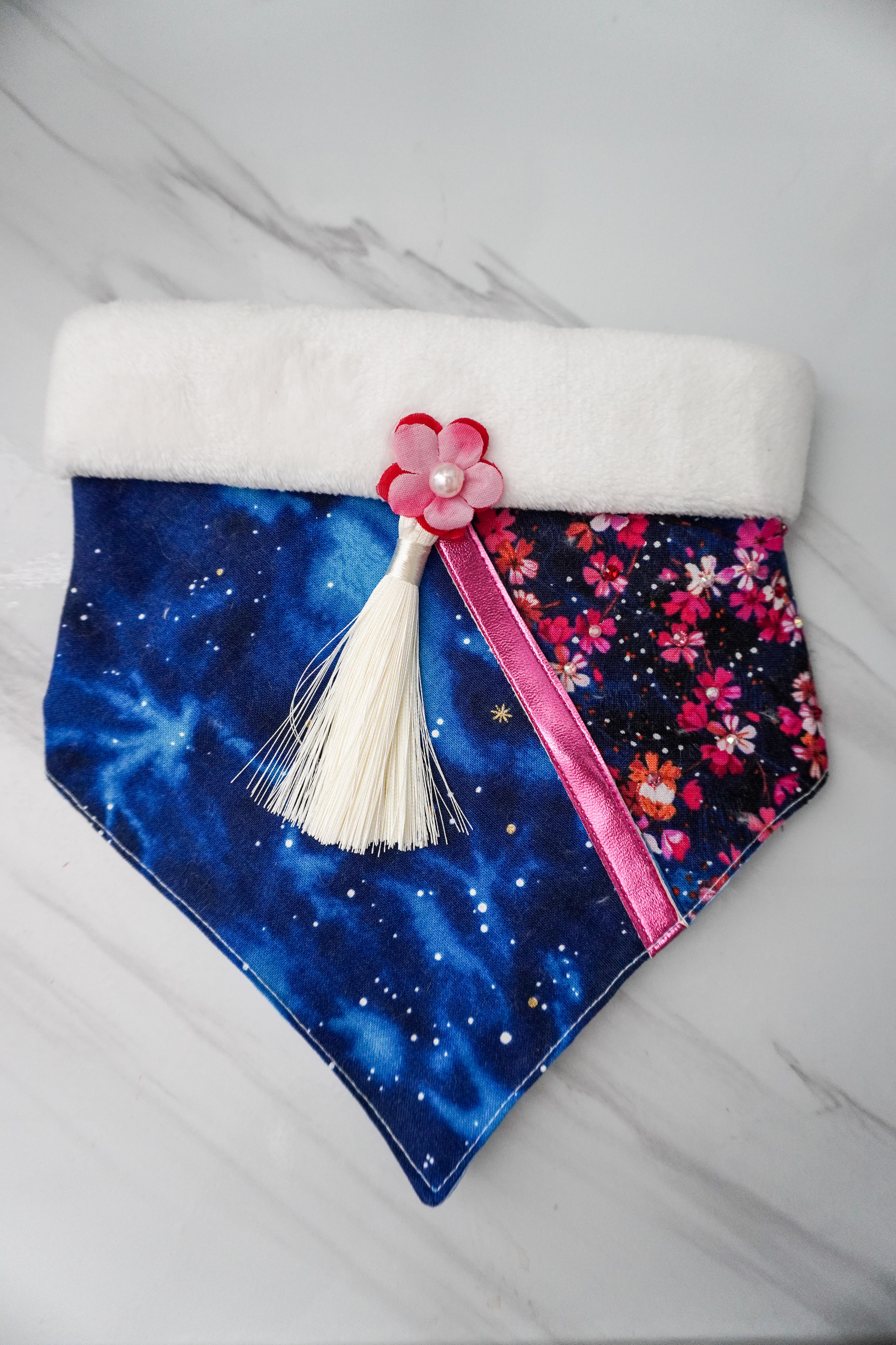 Midnight Blossom Lunar New Year Dog Bandana
