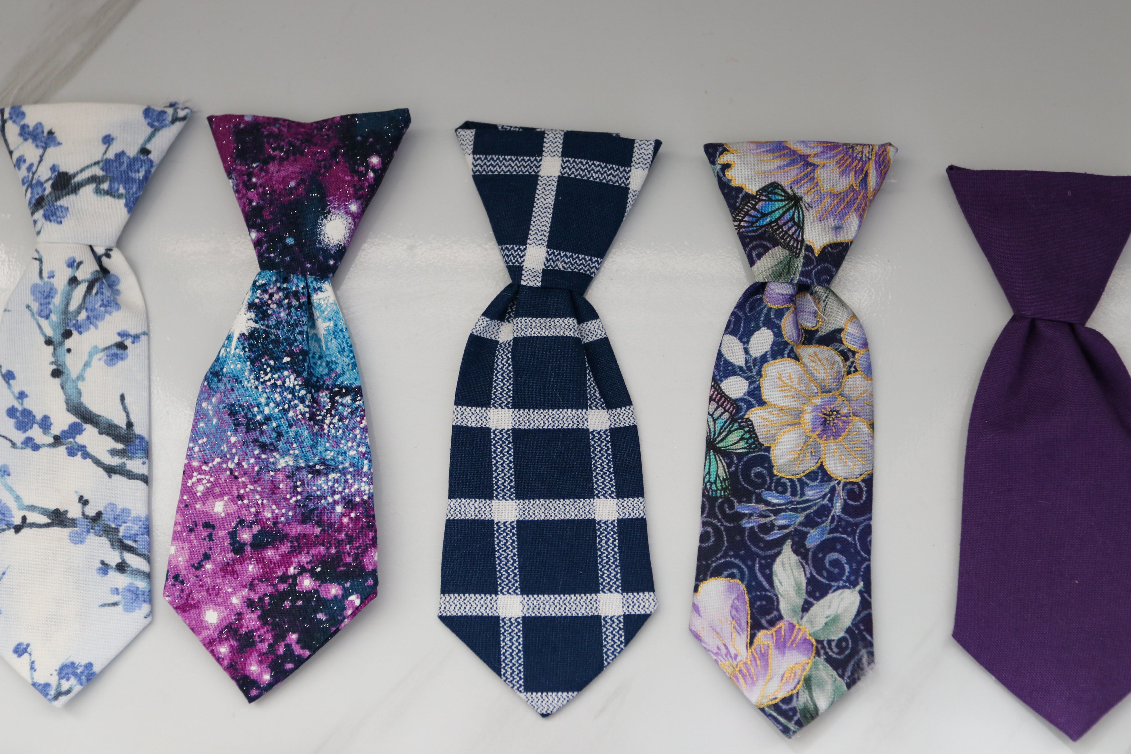 SMALL Pet Neck Ties -Blue/Purple