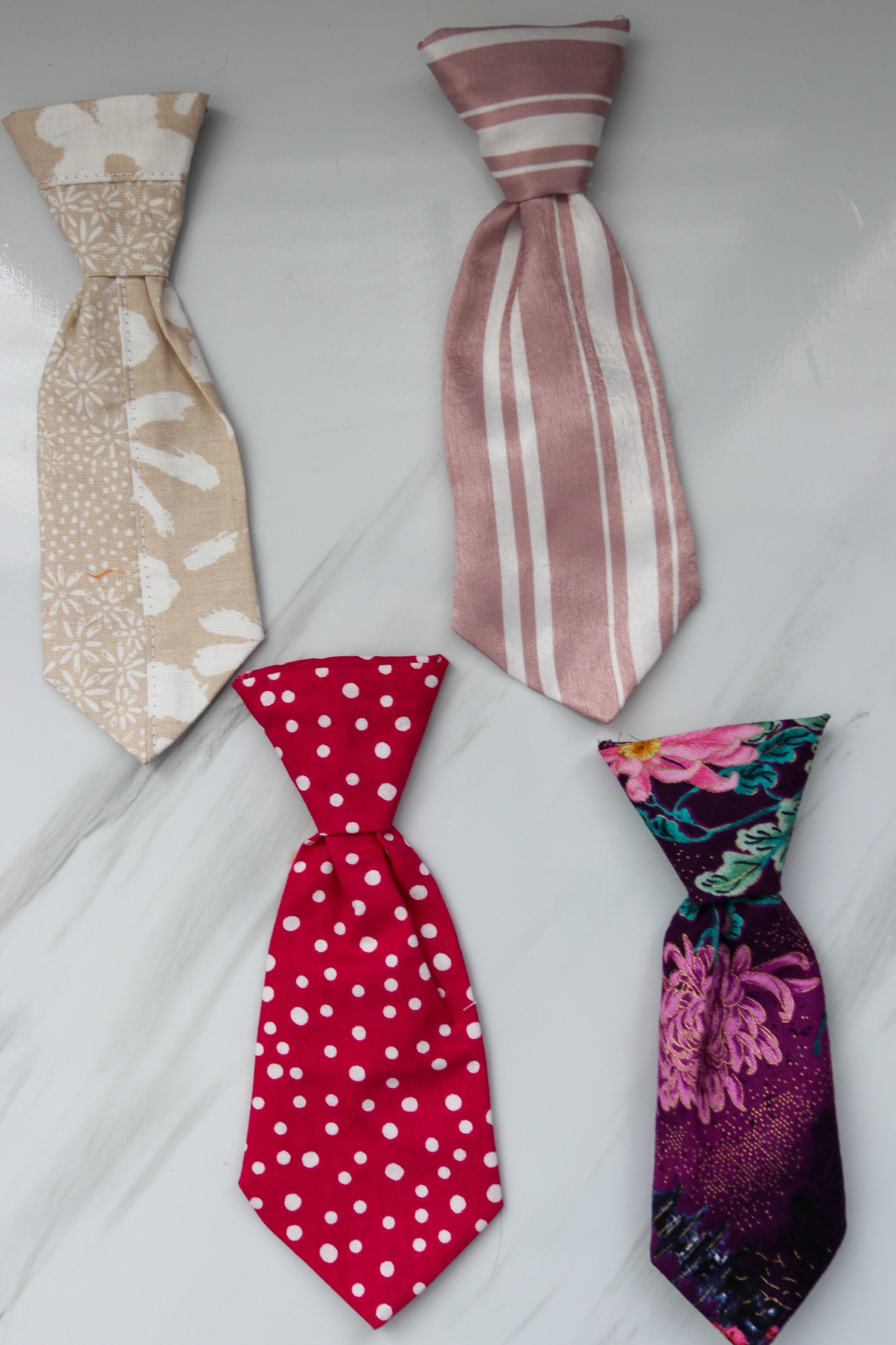 MEDIUM Pet Neck Ties -Pink/purple