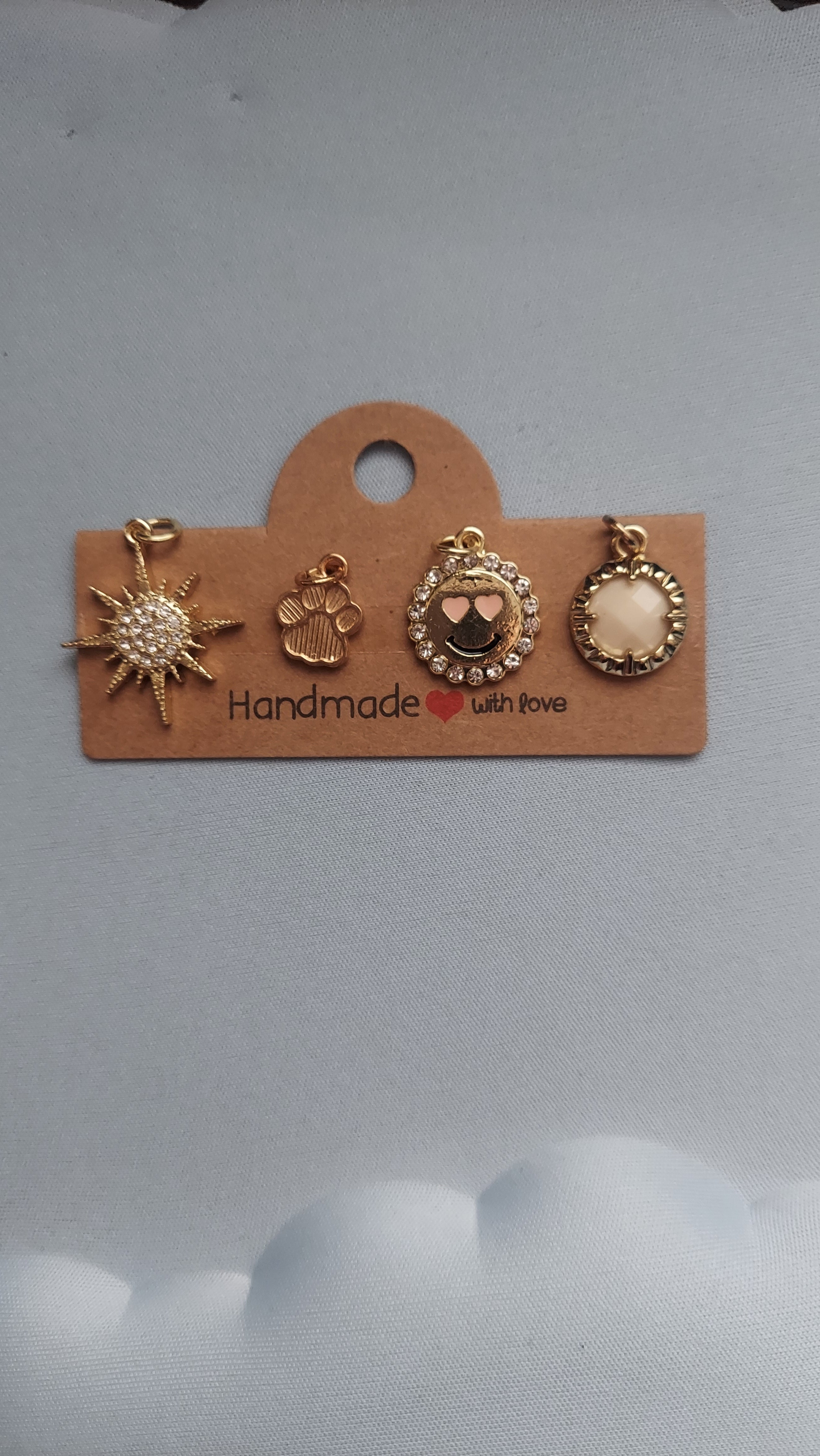 Gold Sun, Paw Print, Smiley Face Shoe/Bag/Earring Charm