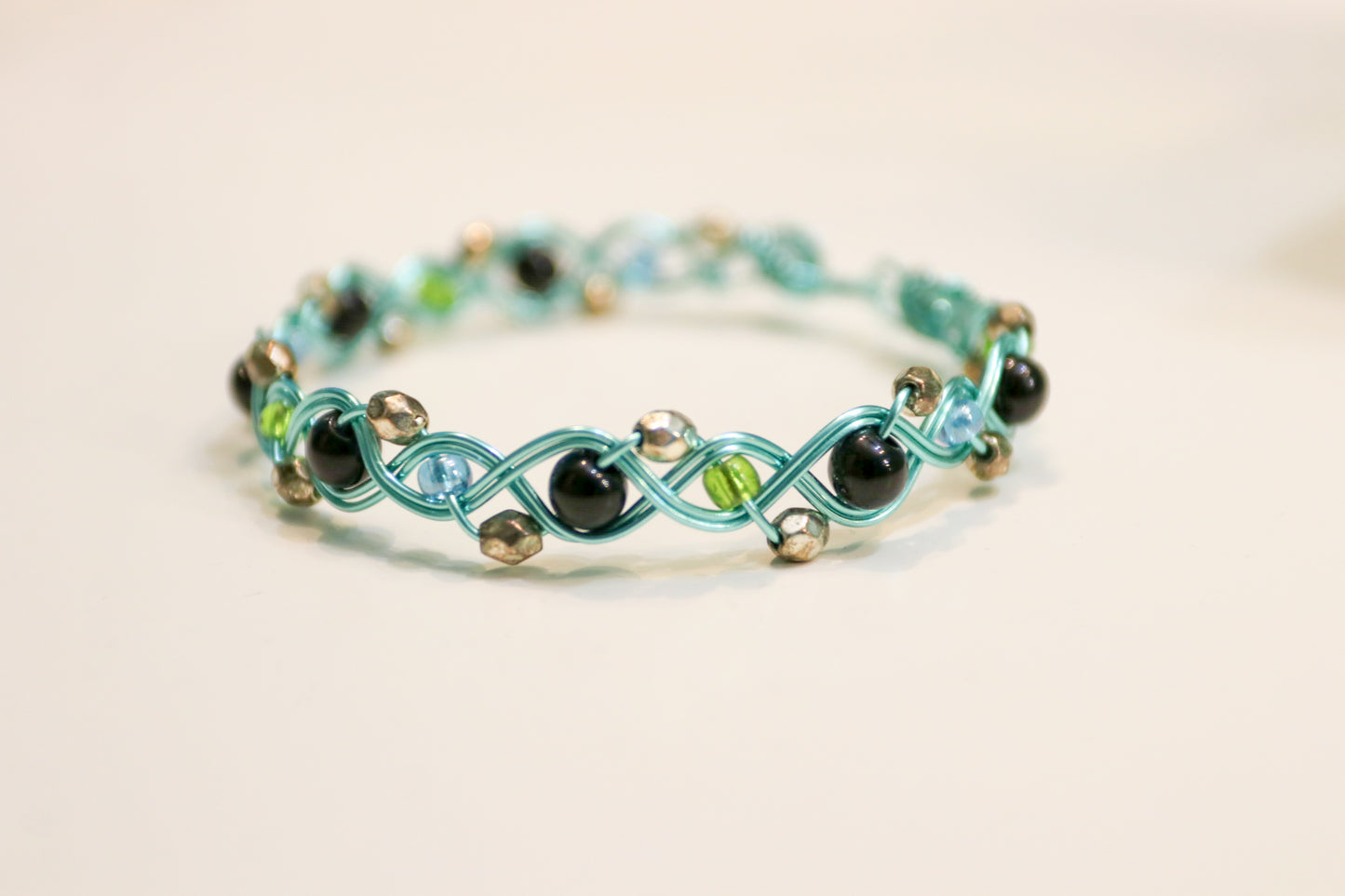 Turquoise Wire Beaded Bracelets