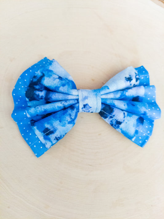 Blue Tie Dye Bow