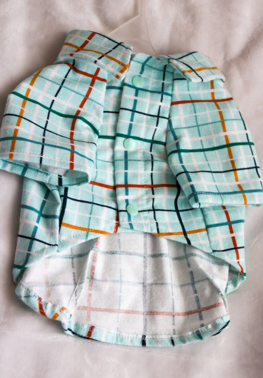 Blue Plaid Dog PJ