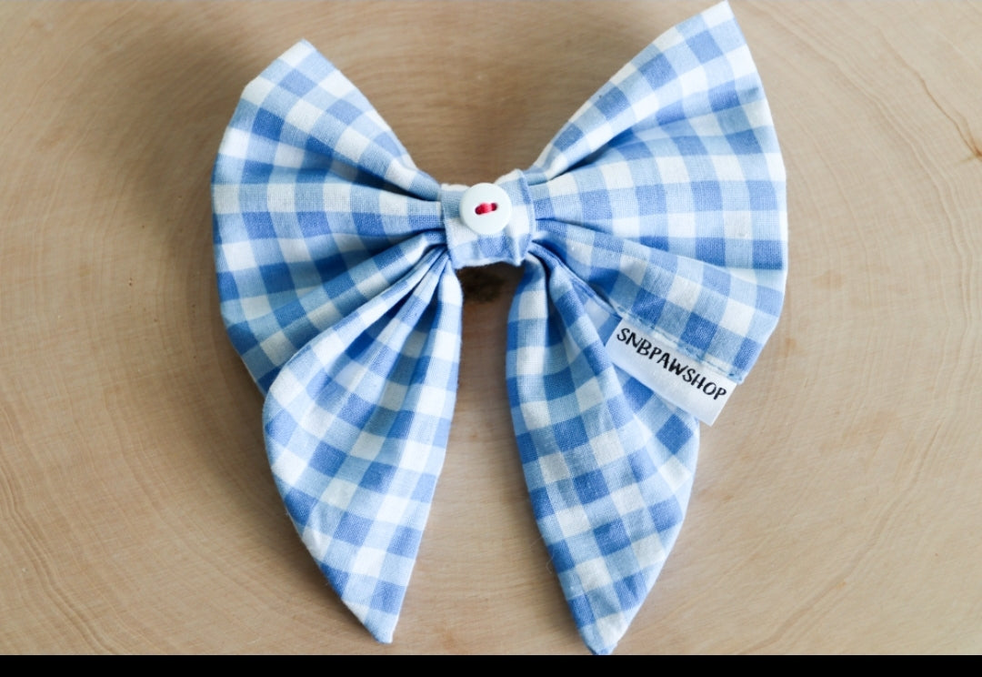 Blue Gingham Bow