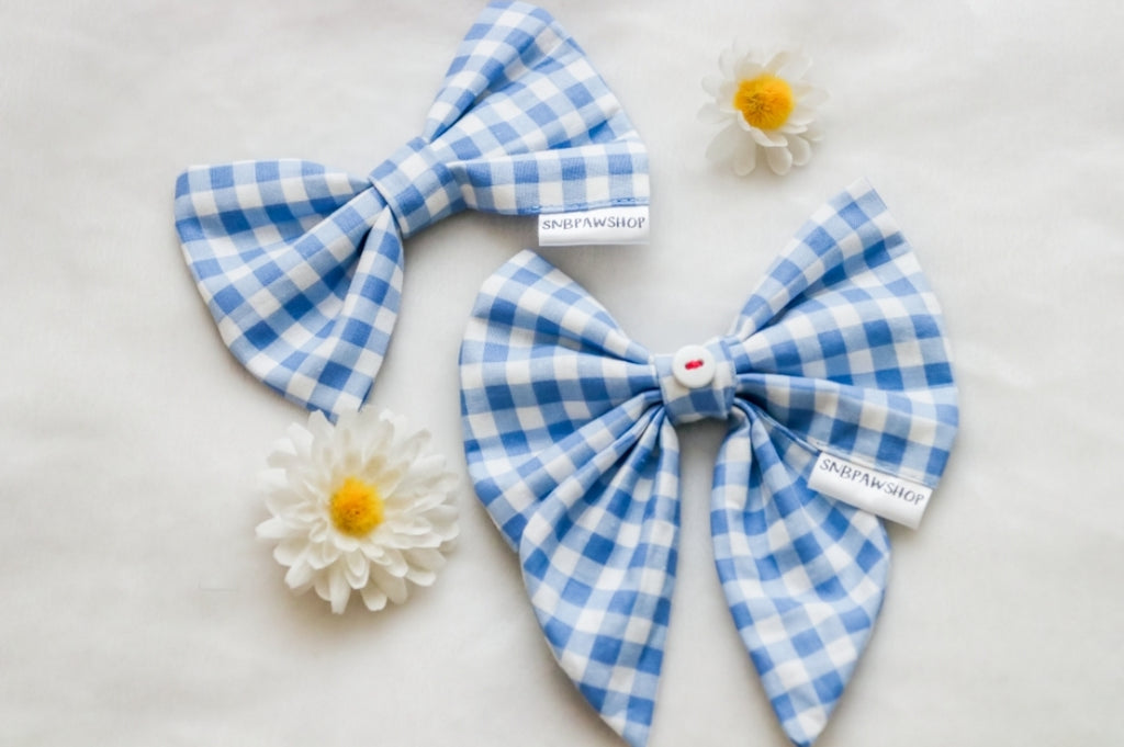 Blue Gingham Bow