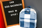 Blue Plaid Dog/Human Backpack