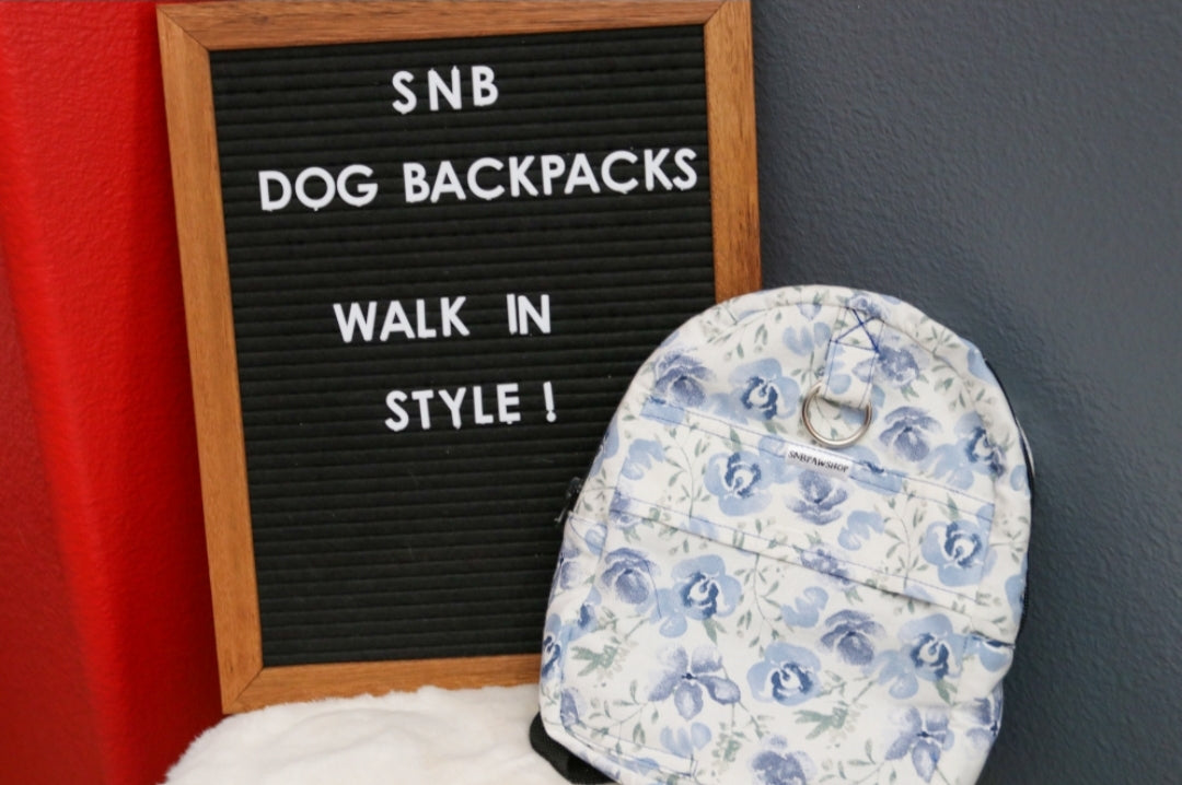 Blue Florals Dog/Human Backpack