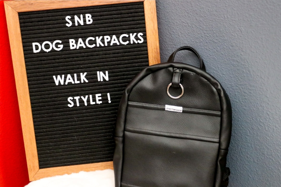 Black Leather Dog/Human Backpack – snbpawshop