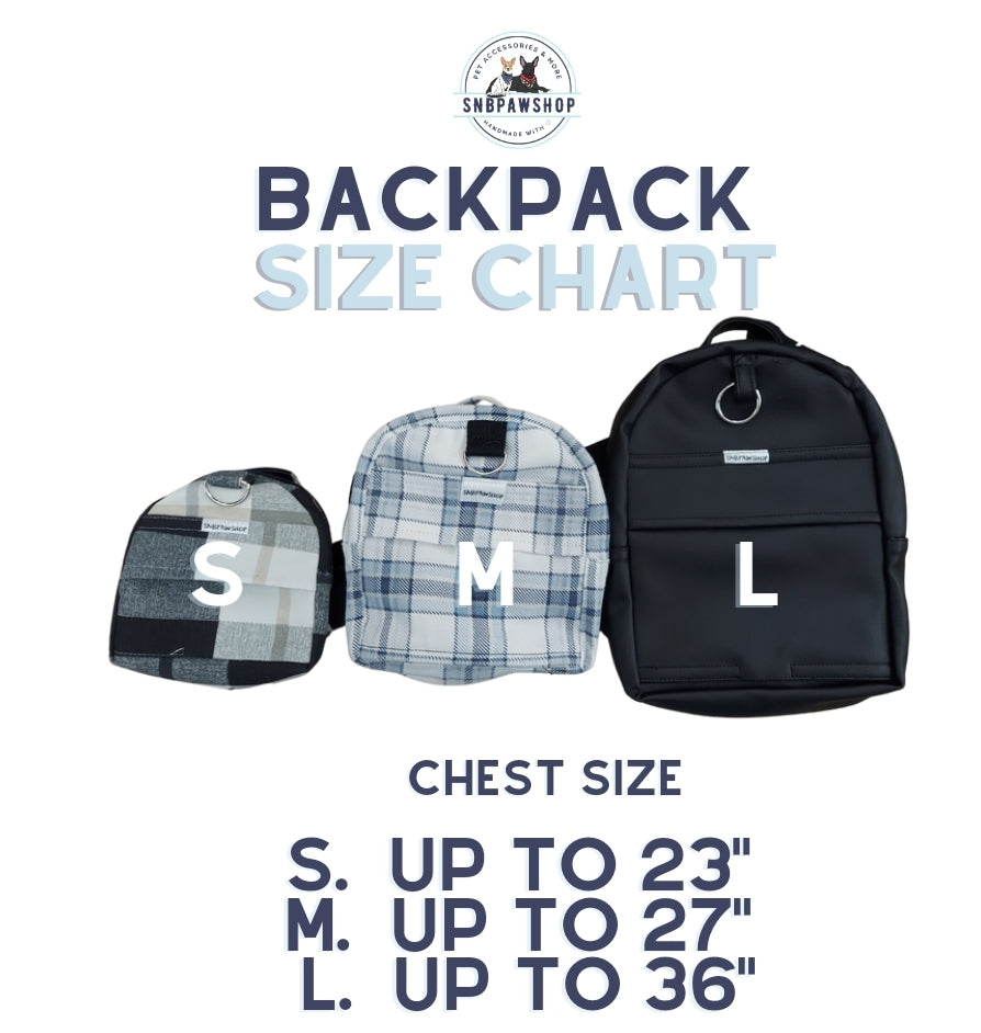 Grey Plaid Dog/Human Backpack