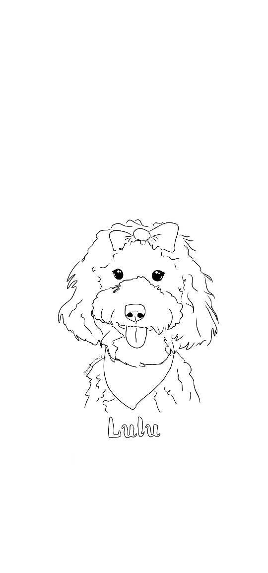 Digital Custom Dog Portrait/ Pet Portrait/ Line Drawing Dog Portrait