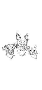 Digital Custom Dog Portrait/ Pet Portrait/ Line Drawing Dog Portrait