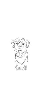 Digital Custom Dog Portrait/ Pet Portrait/ Line Drawing Dog Portrait
