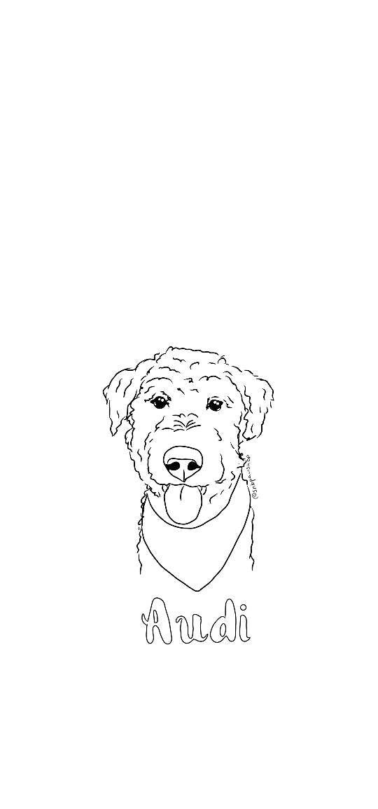 Digital Custom Dog Portrait/ Pet Portrait/ Line Drawing Dog Portrait