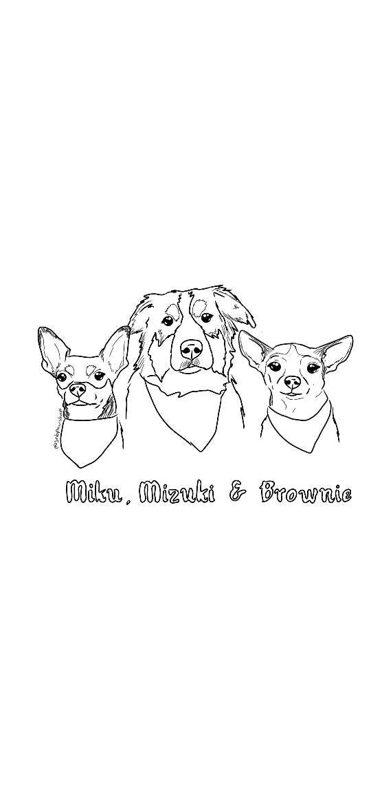 Digital Custom Dog Portrait/ Pet Portrait/ Line Drawing Dog Portrait