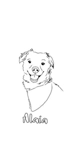 Digital Custom Dog Portrait/ Pet Portrait/ Line Drawing Dog Portrait