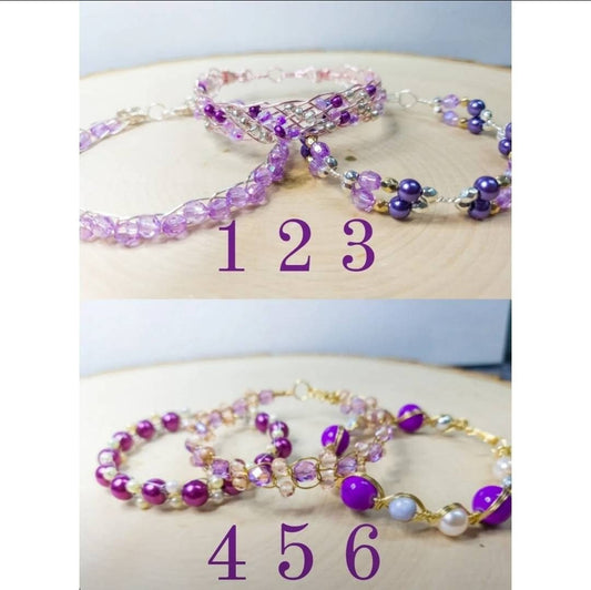 Purple Beaded Bracelets